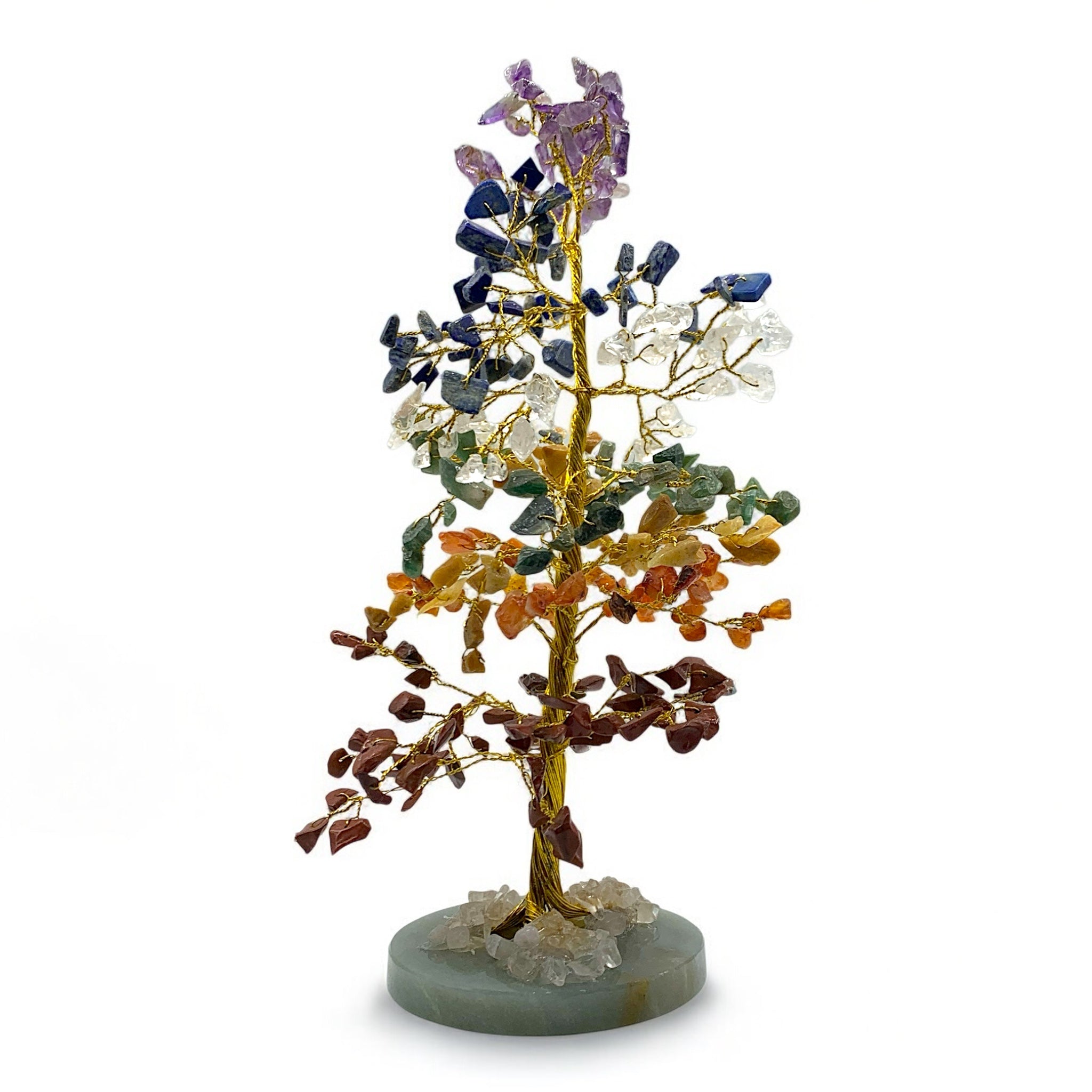 Seven Chakra Green Aventurine Base Gemstone Tree $55